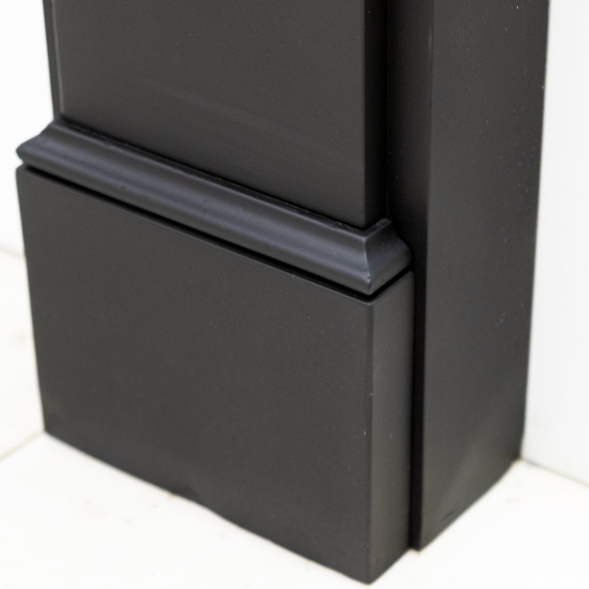 Antique Black Slate Victorian Fireplace Surround With Corbels
