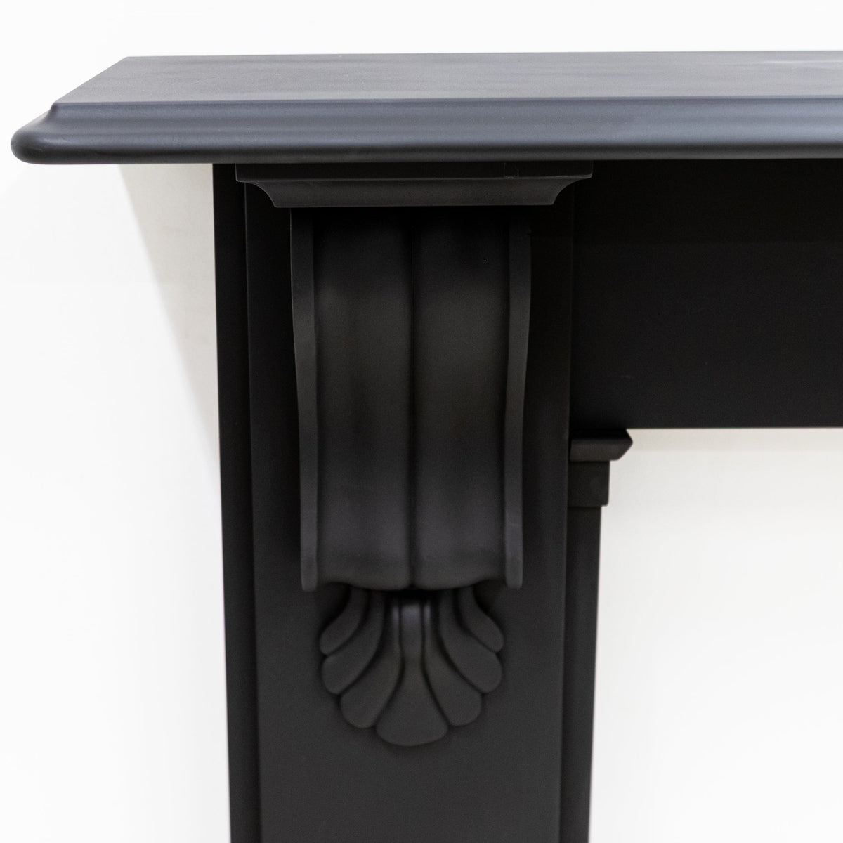 Antique Black Slate Victorian Fireplace Surround With Corbels