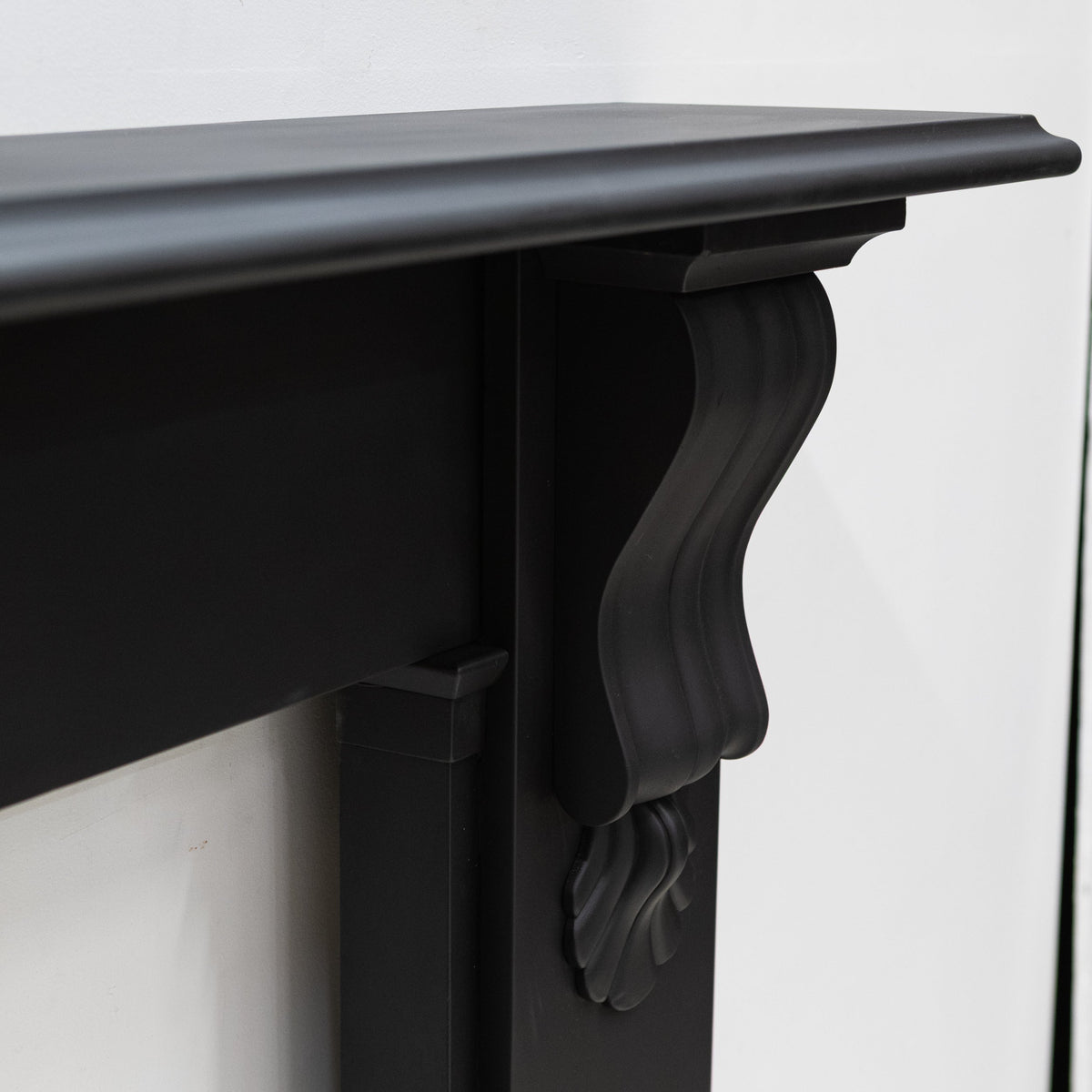 Antique Black Slate Victorian Fireplace Surround With Corbels