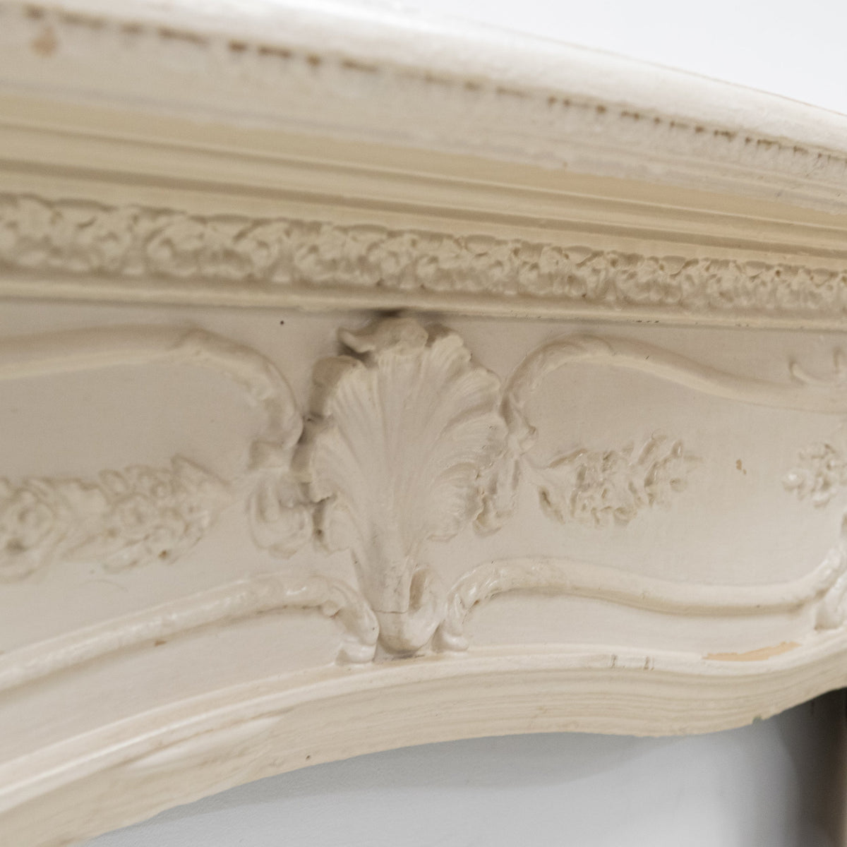 Antique Victorian French Style Wooden Fireplace Surround