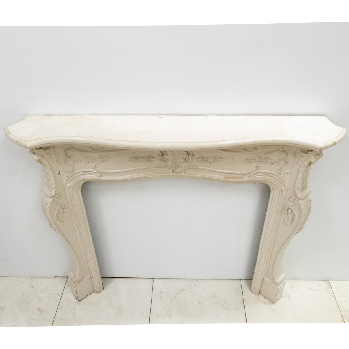 Antique Victorian French Style Wooden Fireplace Surround