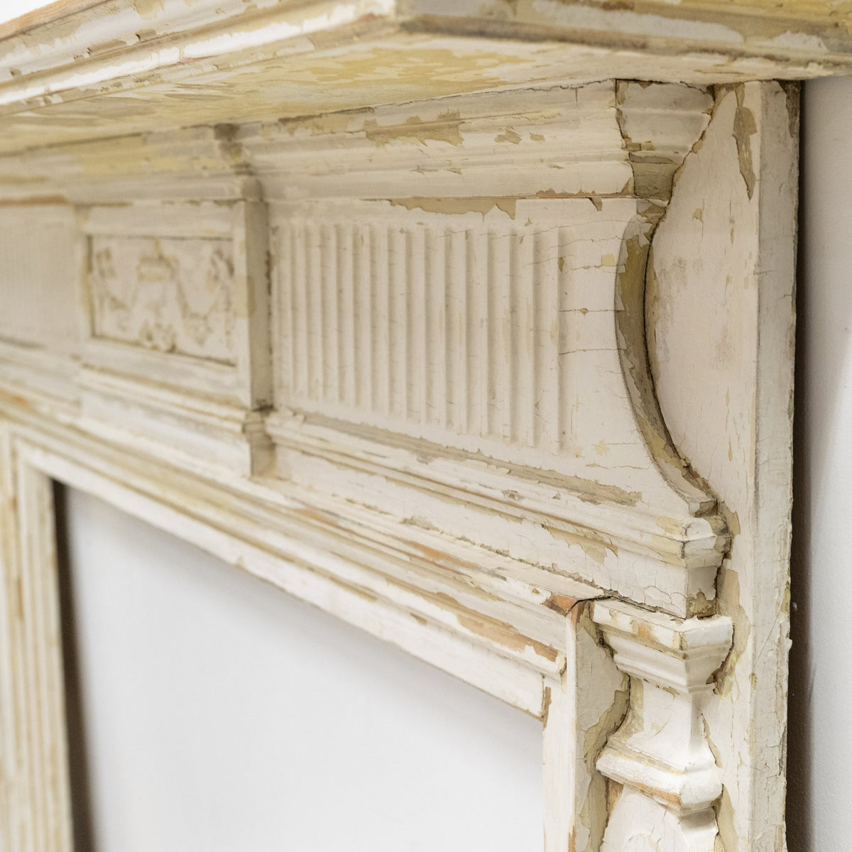 Large Antique Wooden Fireplace Surround