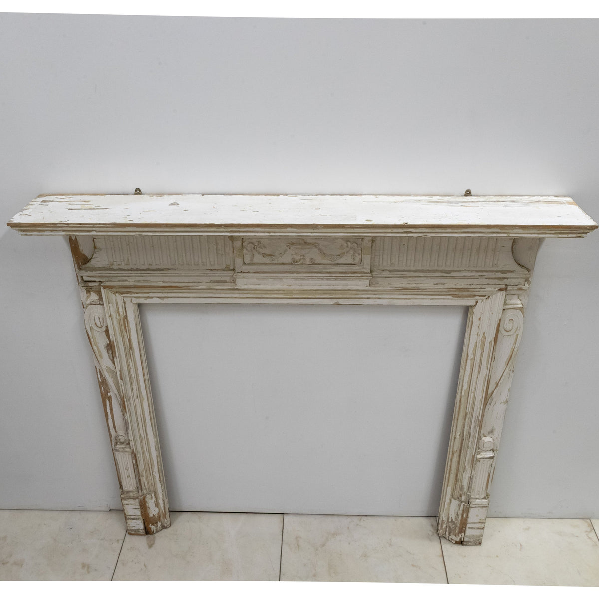 Large Antique Wooden Fireplace Surround