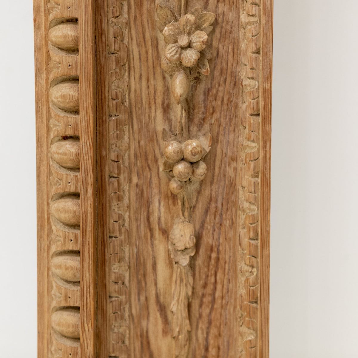 Antique Deeply Carved Wooden Fireplace Surround