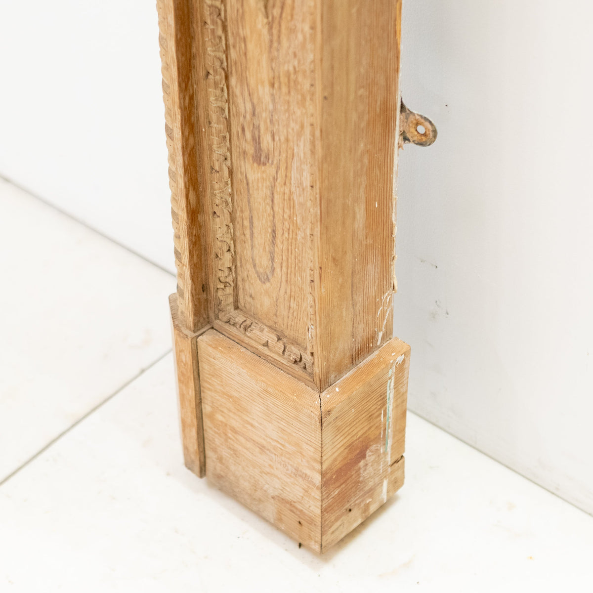 Antique Deeply Carved Wooden Fireplace Surround