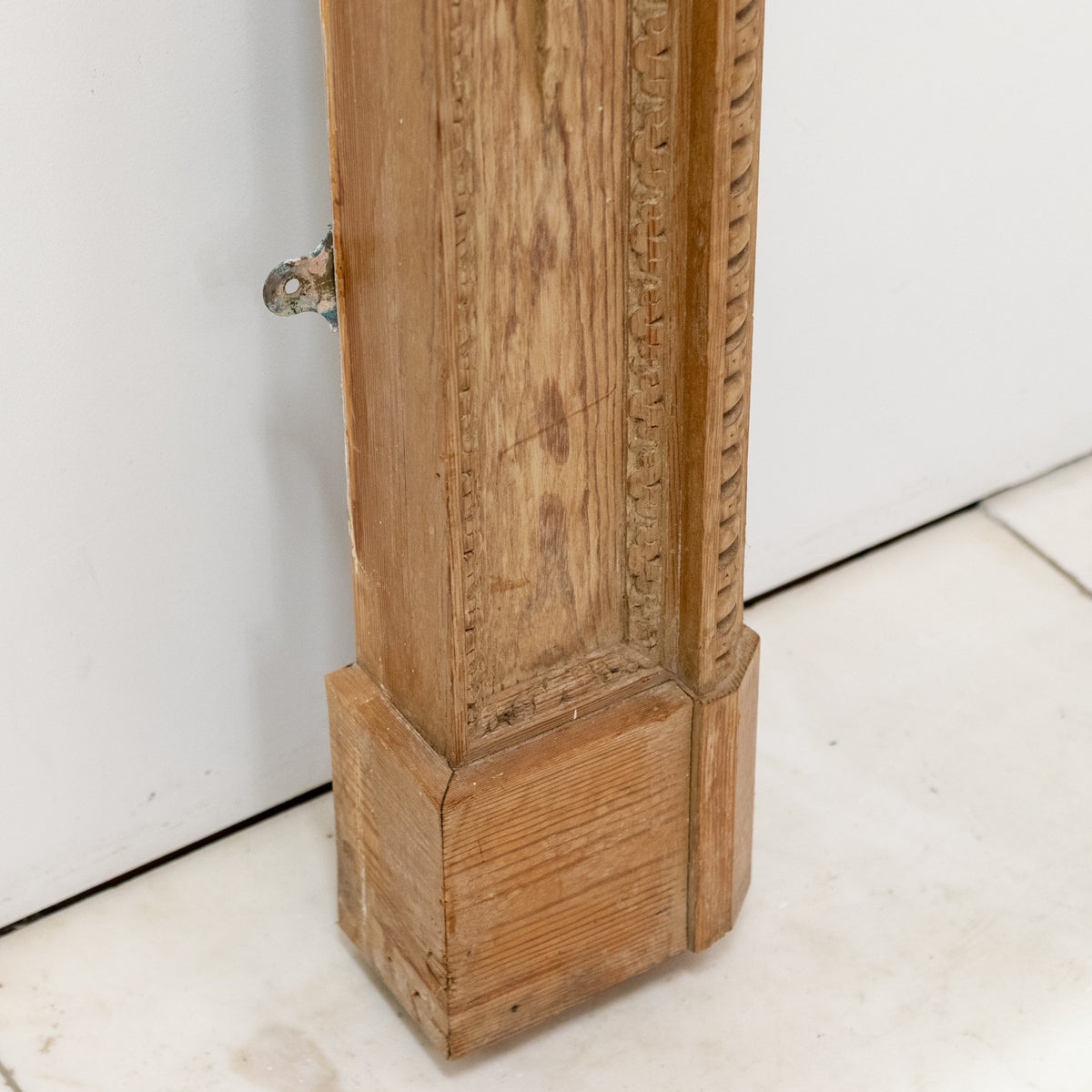 Antique Deeply Carved Wooden Fireplace Surround