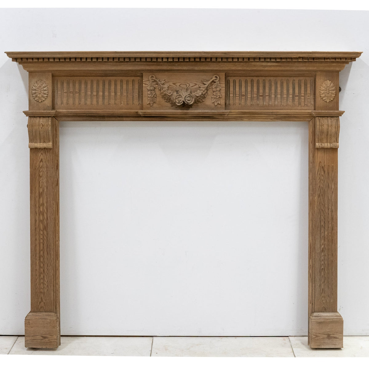 Reclaimed Richly Decorated Wooden Fireplace Surround | The Architectural Forum