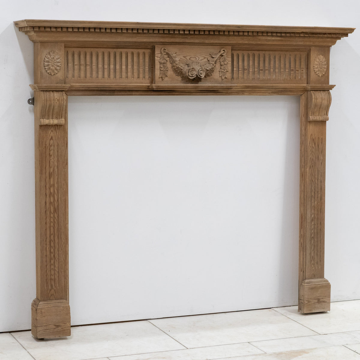 Reclaimed Richly Decorated Wooden Fireplace Surround