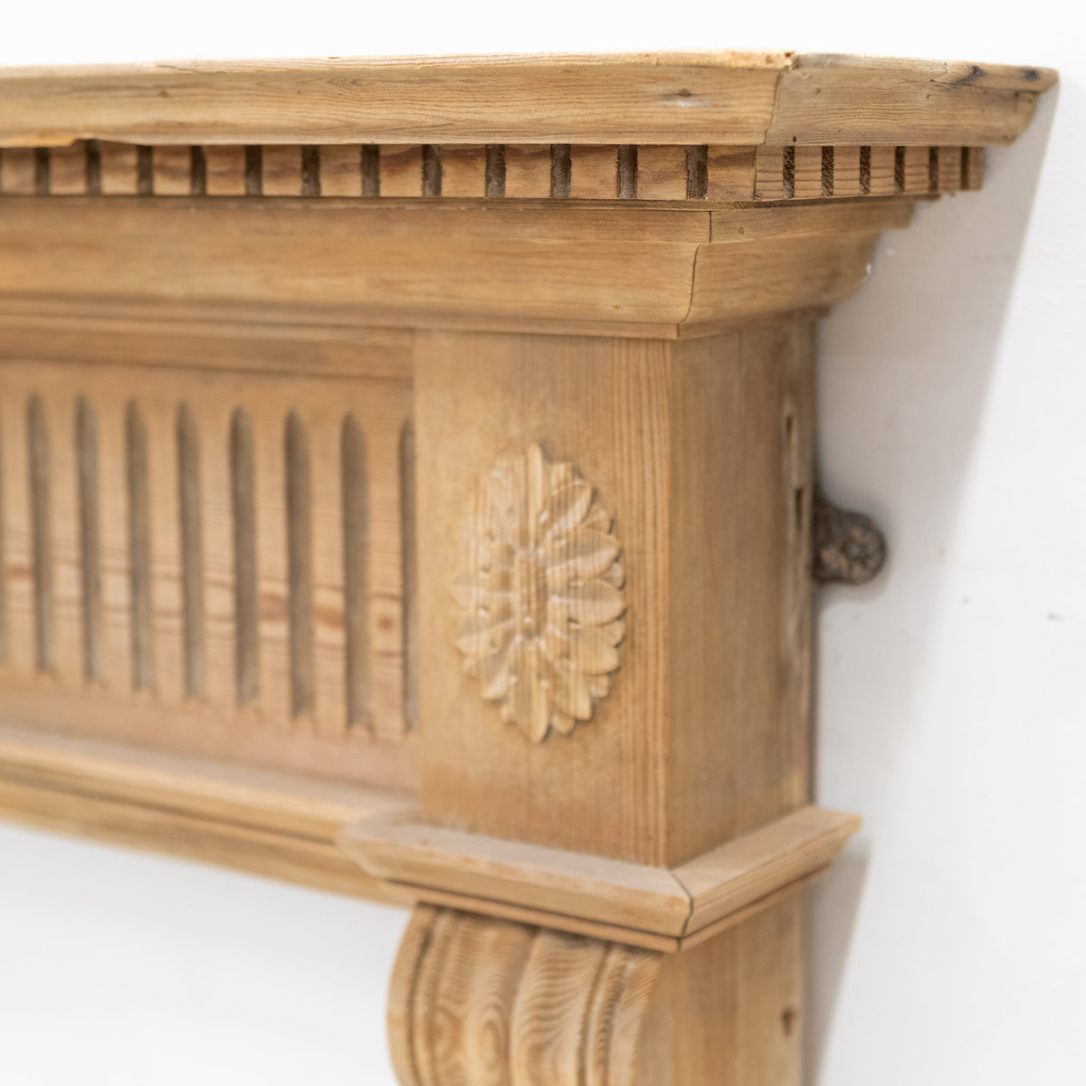 Reclaimed Richly Decorated Wooden Fireplace Surround