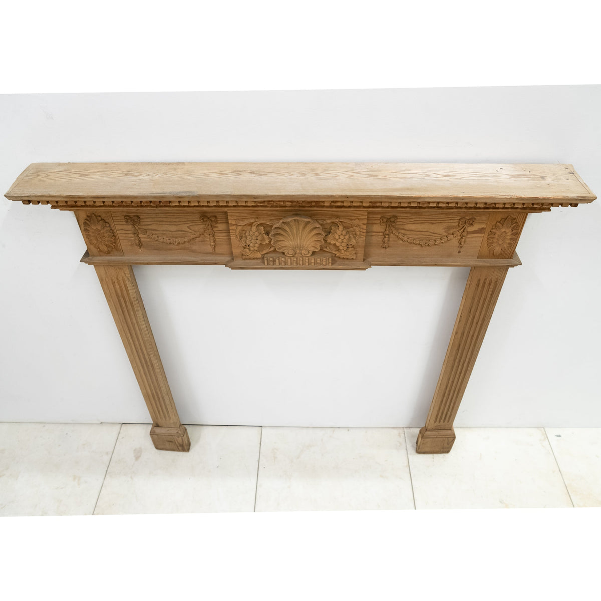 Antique Ornate Wooden Fireplace Surround
