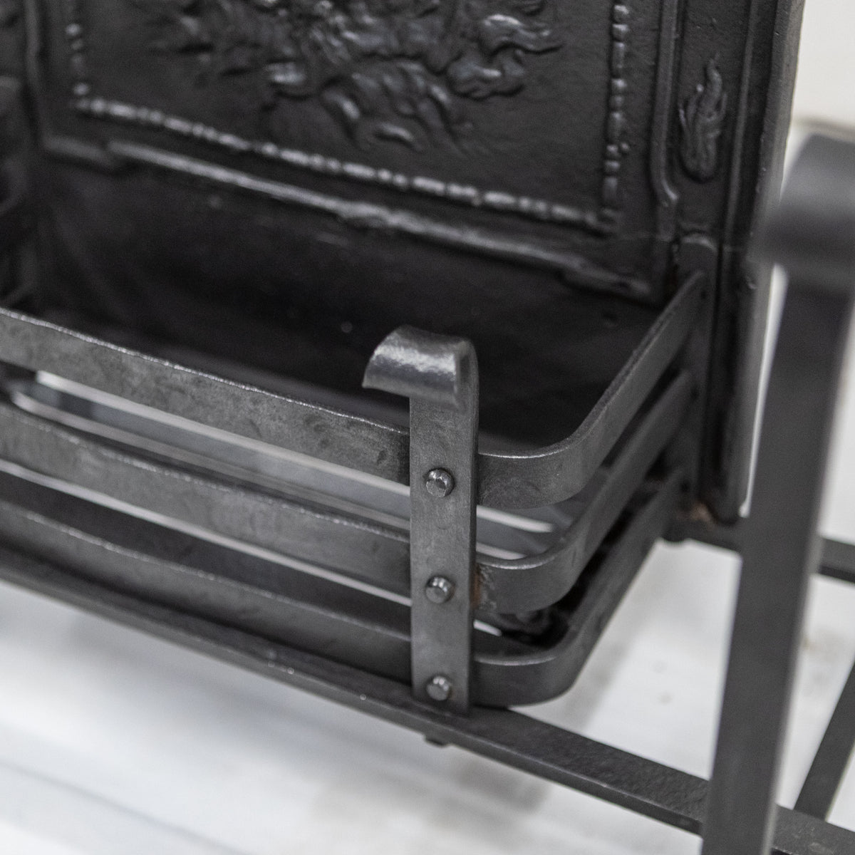 Antique Ornate Fire Basket Grate &amp; Andiron Set | The Architectural Forum