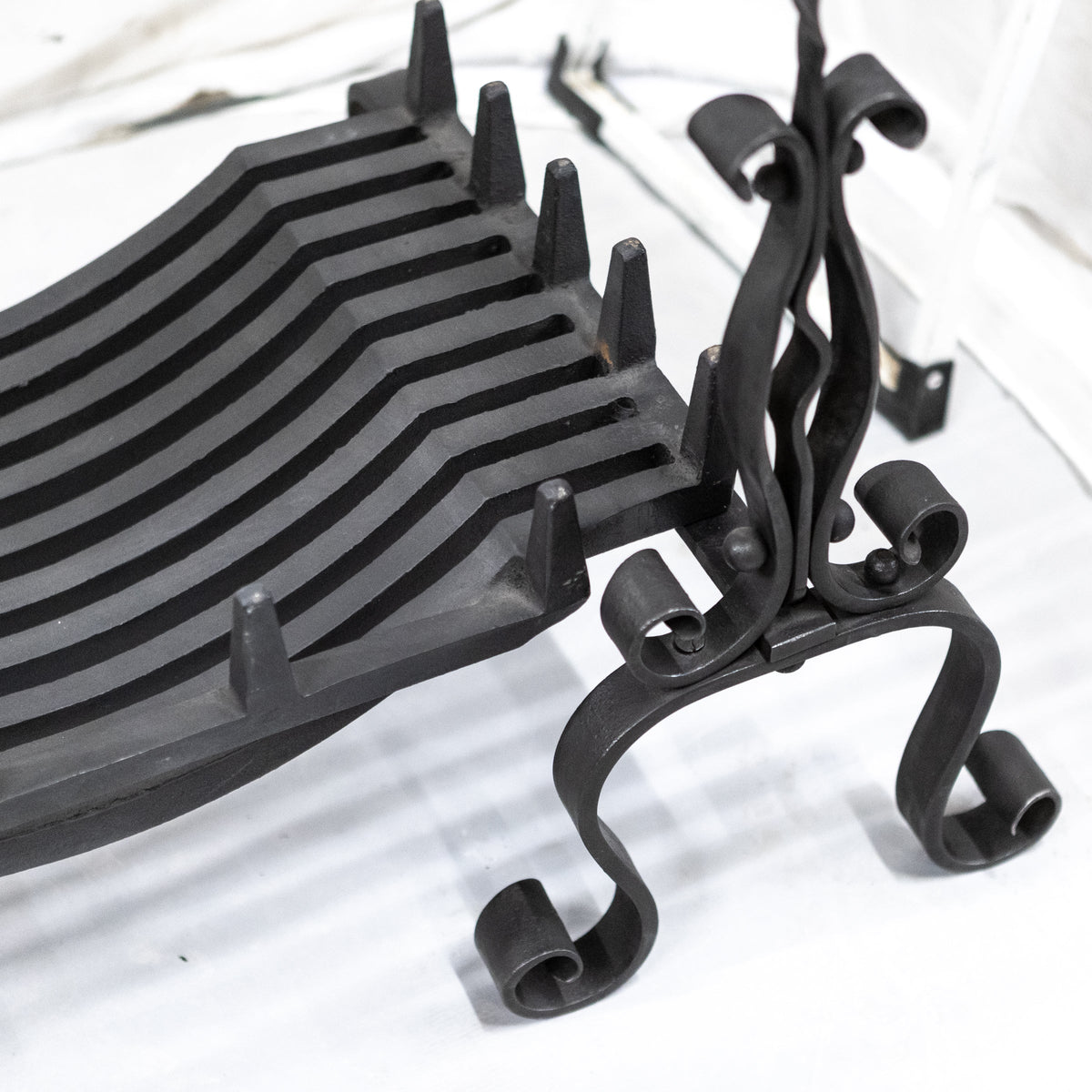 Ornate Antique Wrought Iron Firedogs | The Architectural Forum