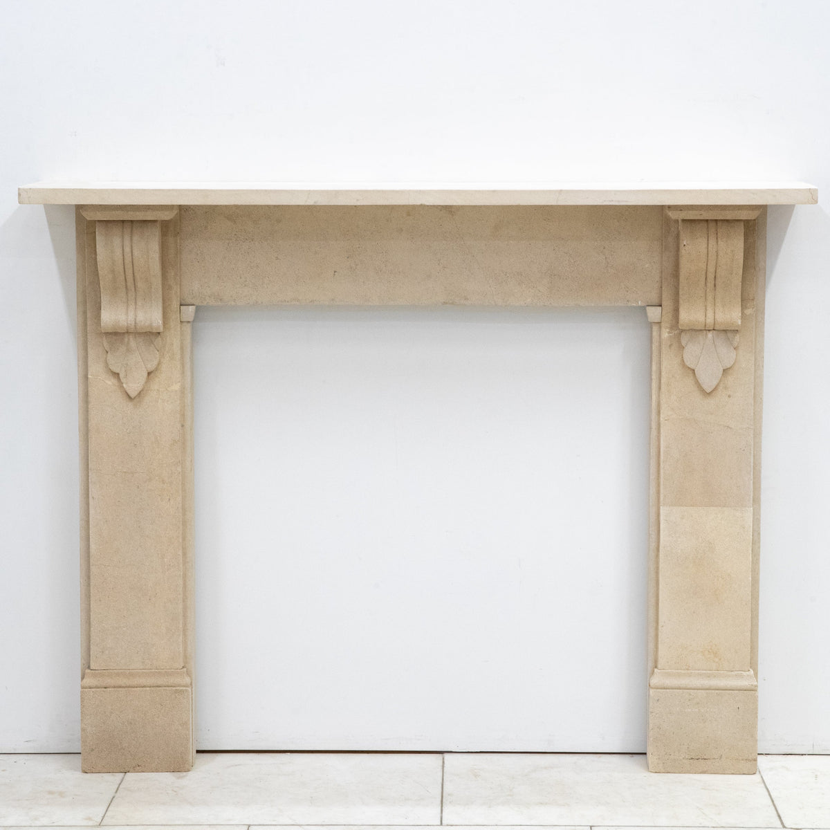 Antique Bath Stone Fireplace Surround With Corbels