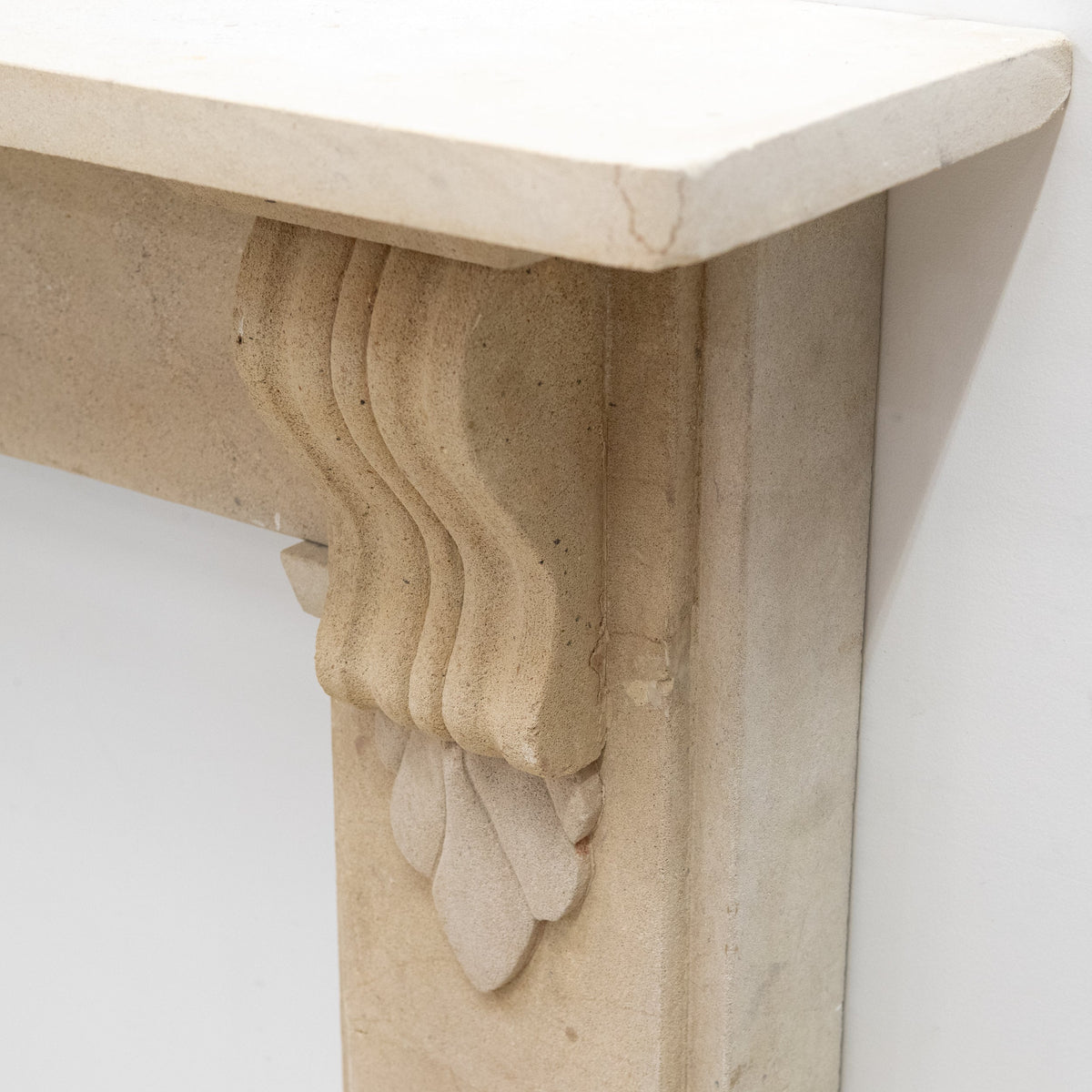 Antique Bath Stone Fireplace Surround With Corbels