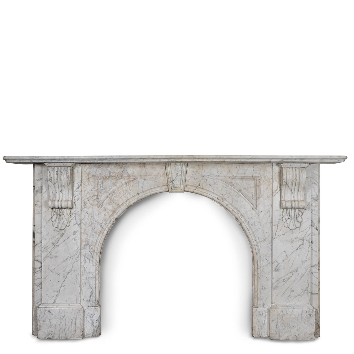 Large Antique Victorian Carrara Marble Arched Chimneypiece | The Architectural Forum