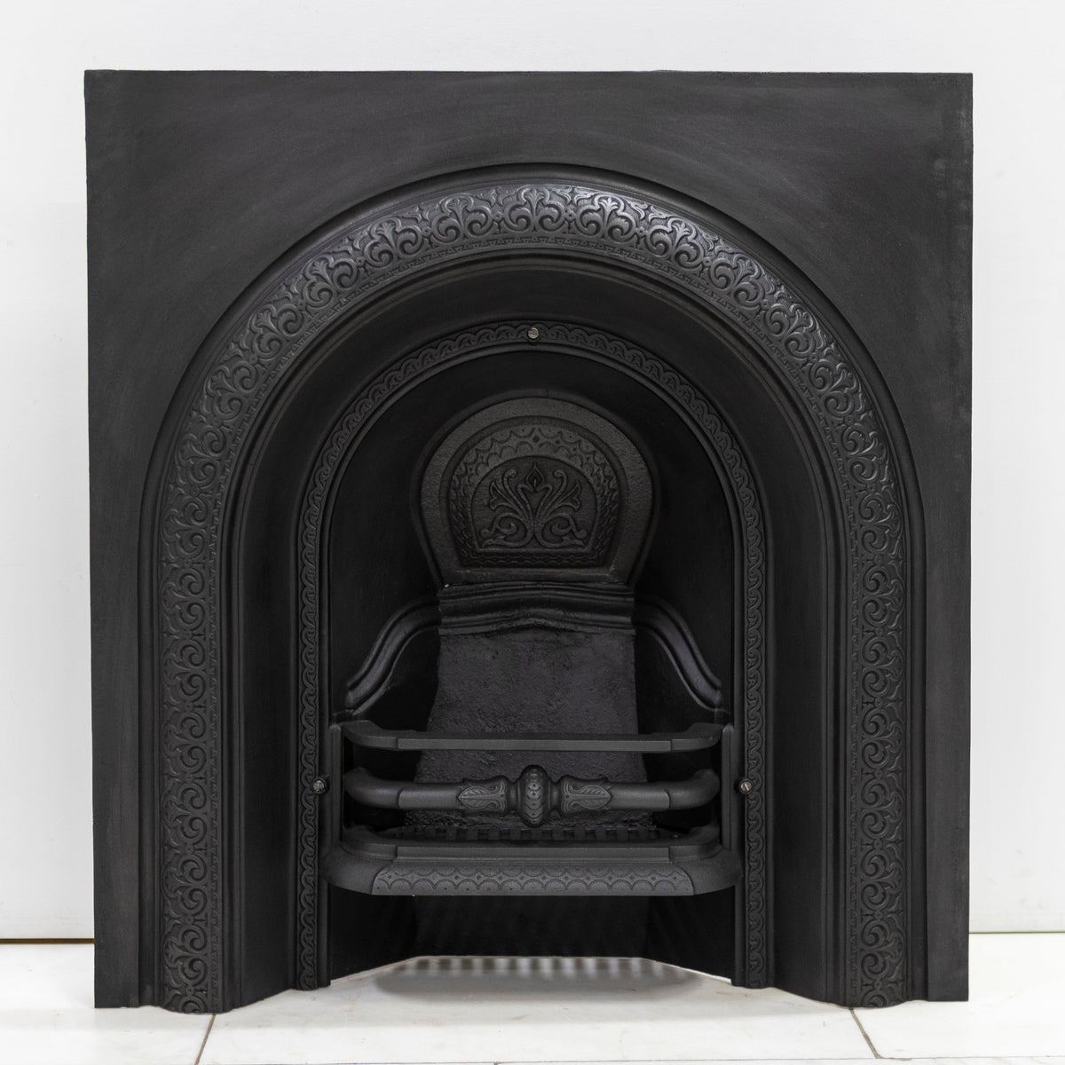 Reclaimed Antique Cast Iron Arched Fireplace Insert | The Architectural Forum