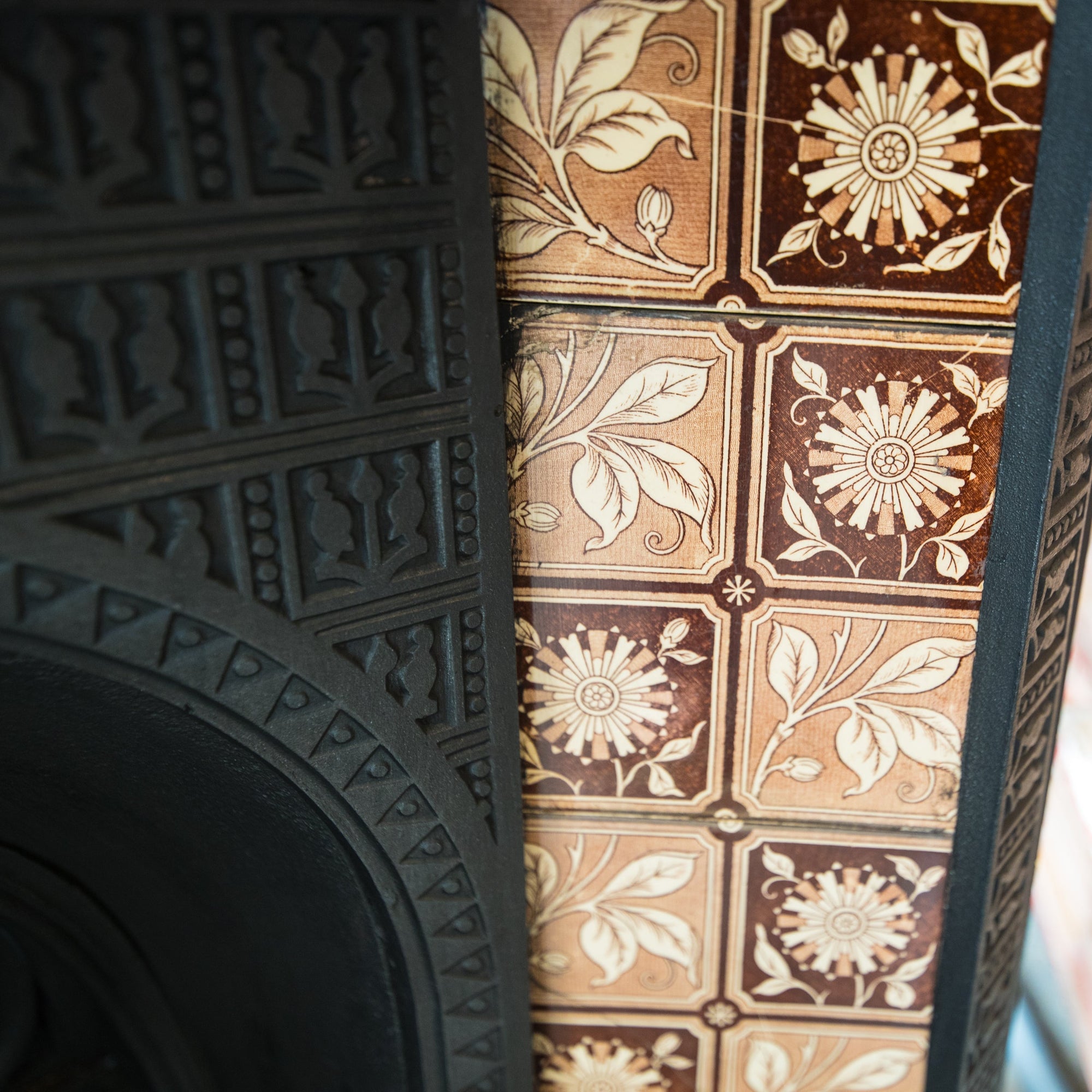 Antique Edwardian Tiled Cast Iron Insert | The Architectural Forum