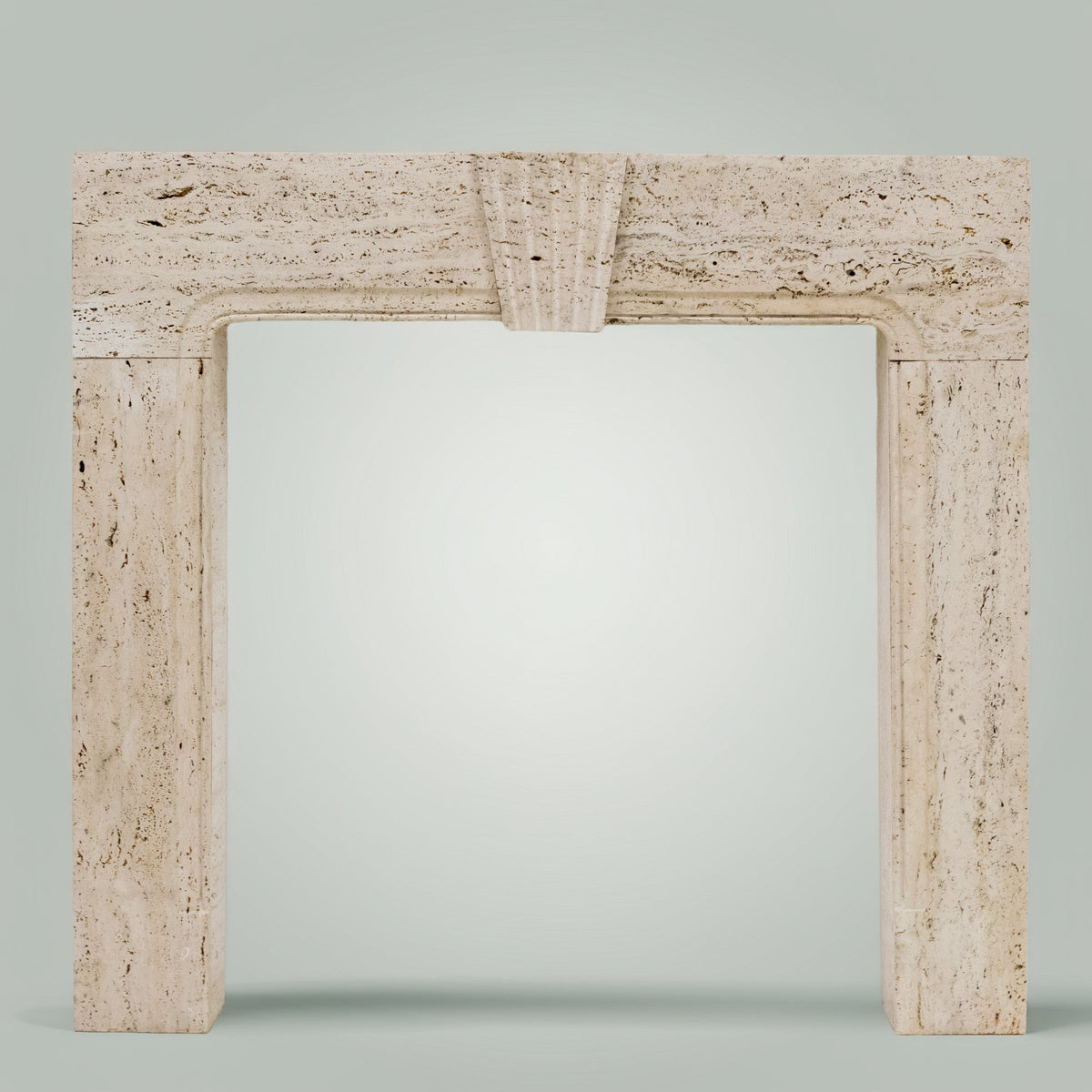 Reclaimed Art Deco Travertine Marble Fireplace Surround | The Architectural Forum