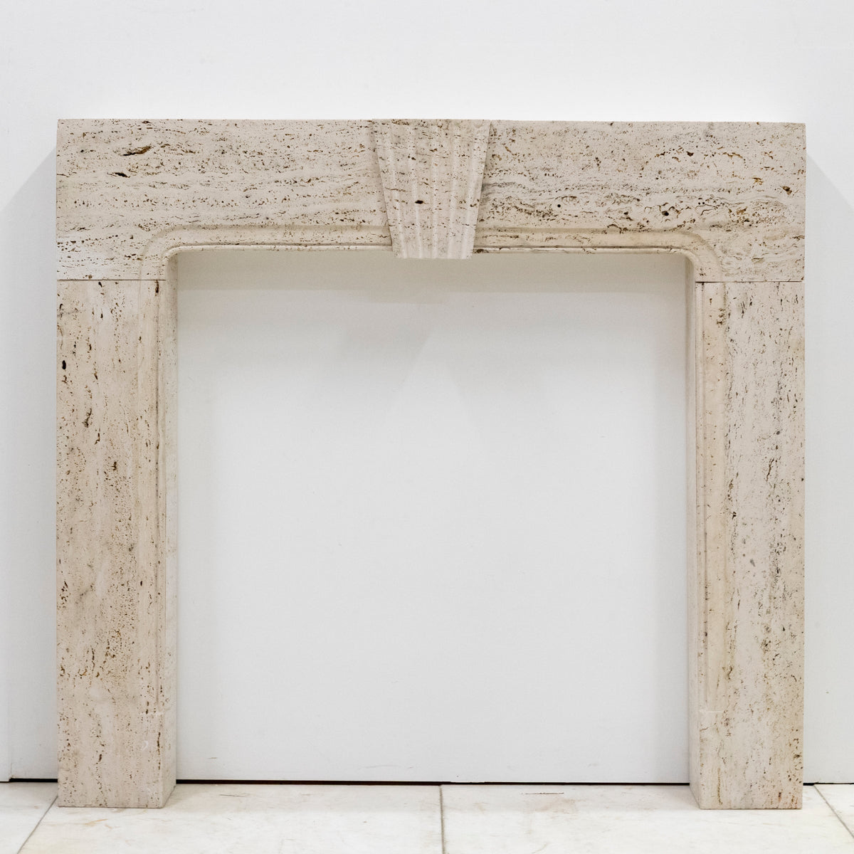 Reclaimed Art Deco Travertine Marble Fireplace Surround | The Architectural Forum