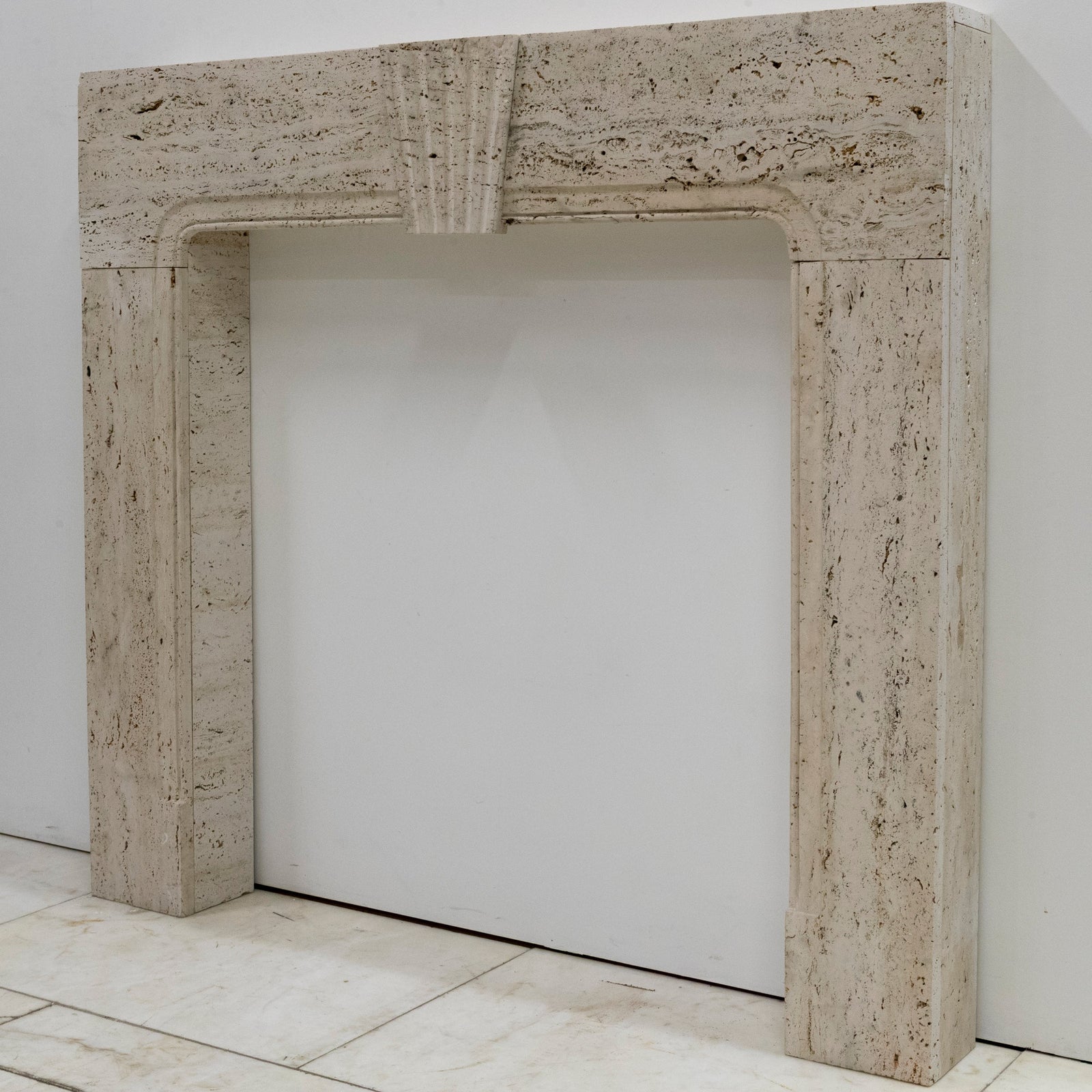 Reclaimed Art Deco Travertine Marble Fireplace Surround | The Architectural Forum