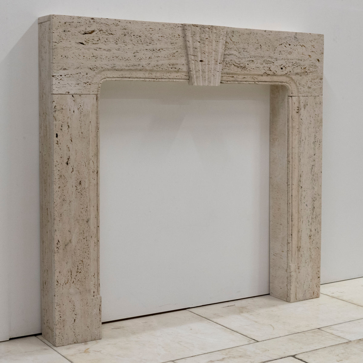 Reclaimed Art Deco Travertine Marble Fireplace Surround | The Architectural Forum