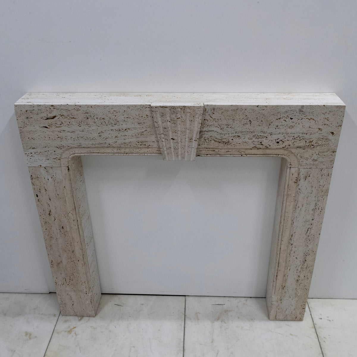 Reclaimed Art Deco Travertine Marble Fireplace Surround | The Architectural Forum