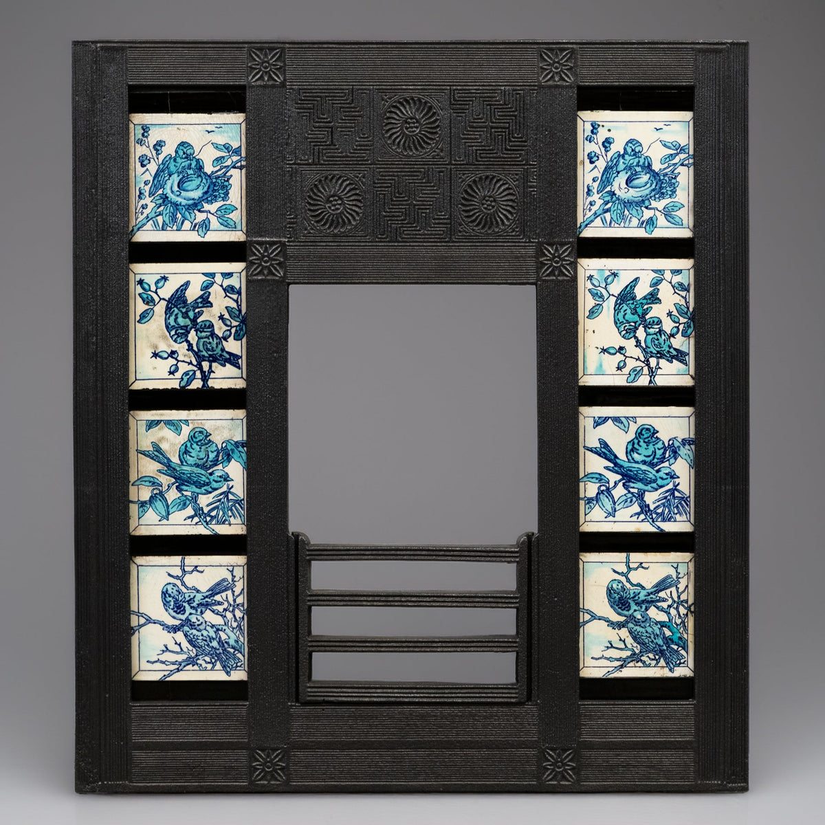 Antique Cast Iron Fireplace Thomas Jeckyll with Minton Tiles | Bishop &amp; Barnards