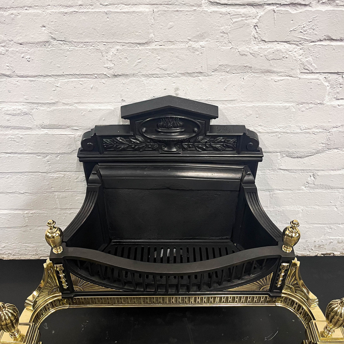 Antique Victorian Cast Iron and Brass Fire Basket | The Architectural Forum