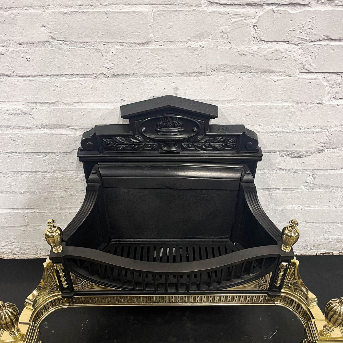Antique Victorian Cast Iron and Brass Fire Basket | The Architectural Forum