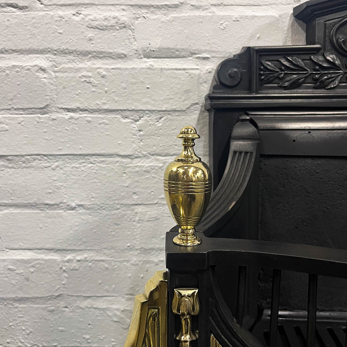 Antique Victorian Cast Iron and Brass Fire Basket | The Architectural Forum