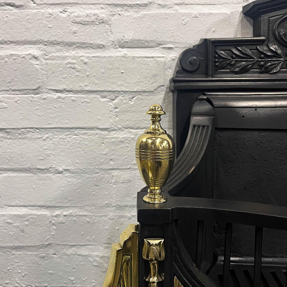 Antique Victorian Cast Iron and Brass Fire Basket | The Architectural Forum