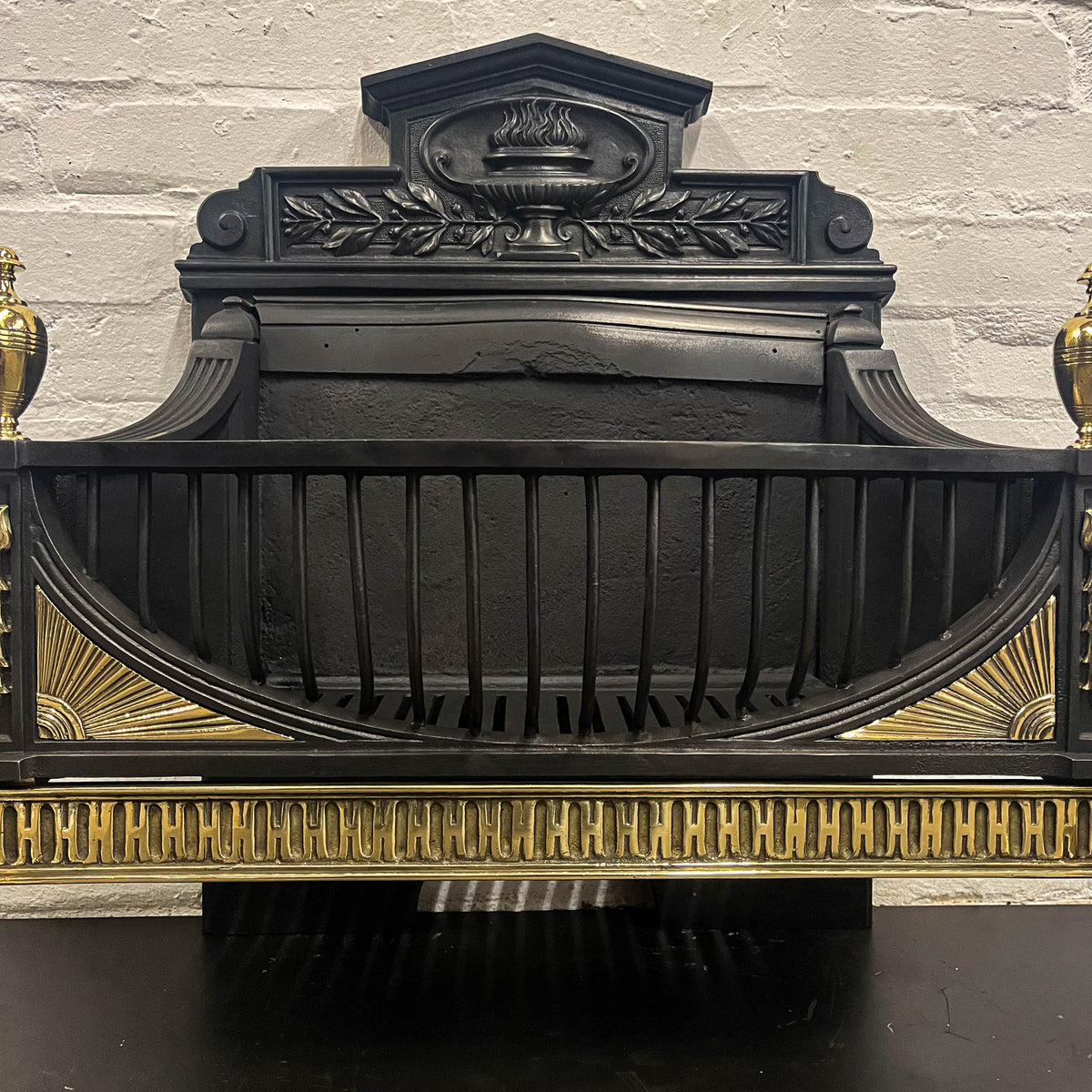 Antique Victorian Cast Iron and Brass Fire Basket | The Architectural Forum