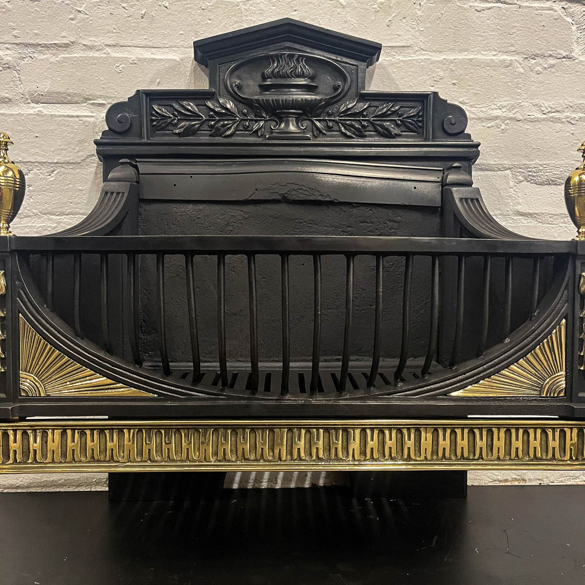 Antique Victorian Cast Iron and Brass Fire Basket | The Architectural Forum