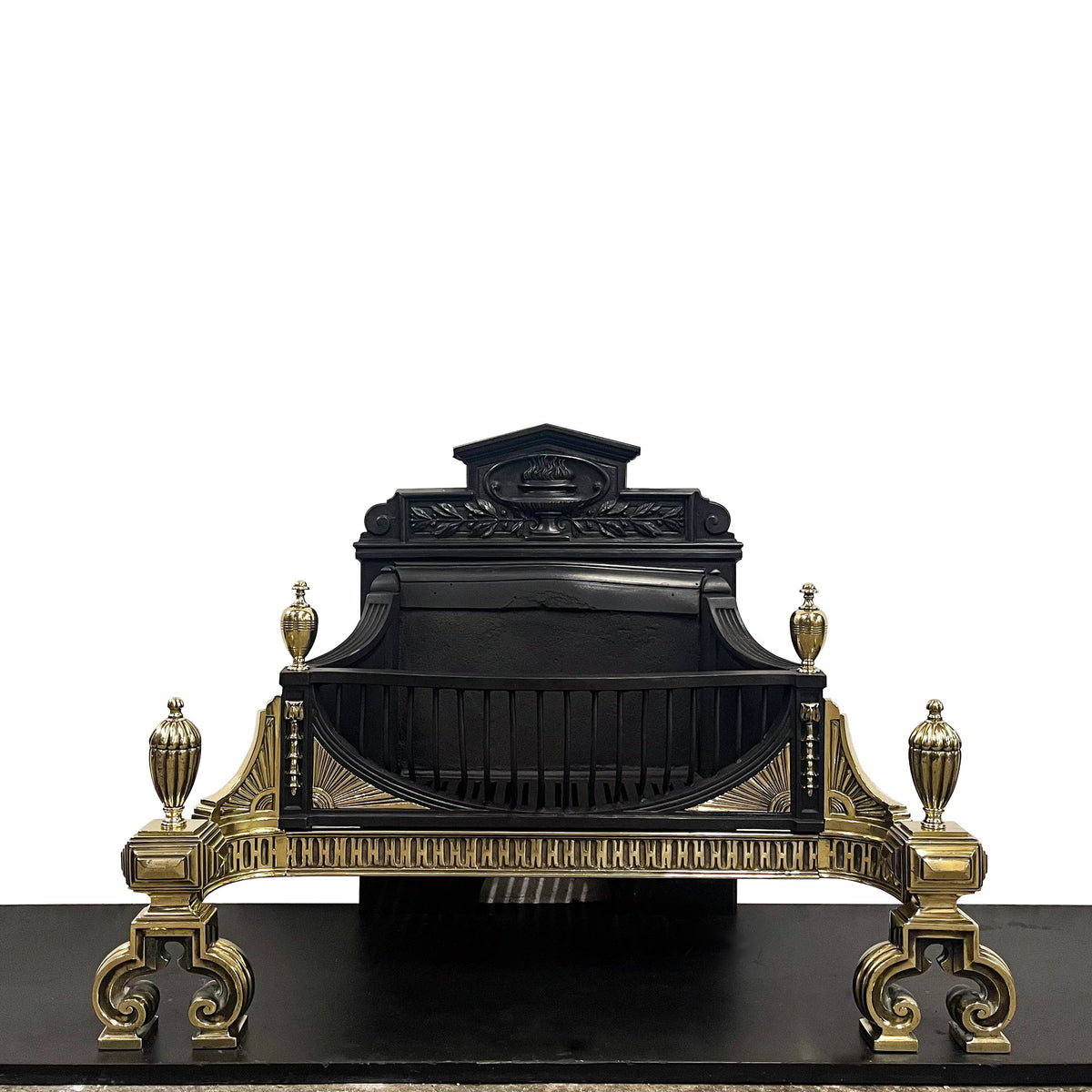 Antique Victorian Cast Iron and Brass Fire Basket | The Architectural Forum