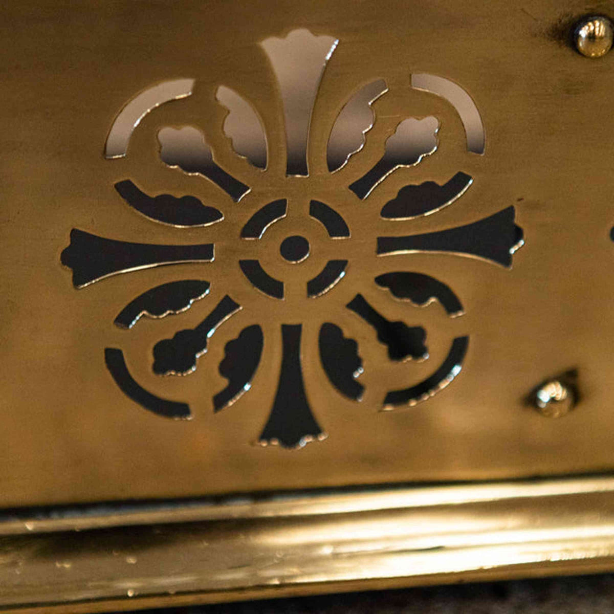 Antique Brass Fireplace Fender | The Architectural Forum
