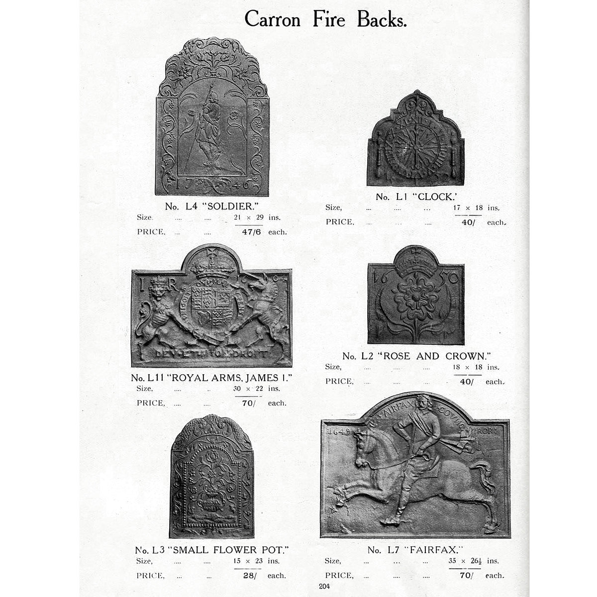 Reclaimed Carron Foundry Cast Iron Fireback (2 Available) | The Architectural Forum