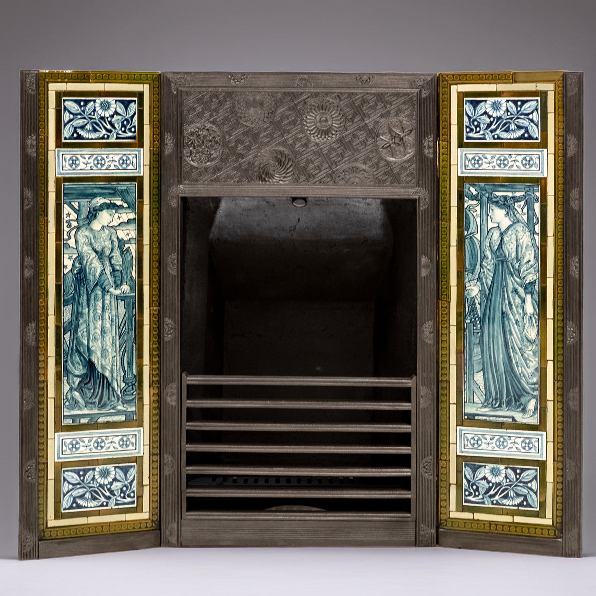 Antique Cast Iron Thomas Jeckyll Insert with William Morris Tiles | The Architectural Forum