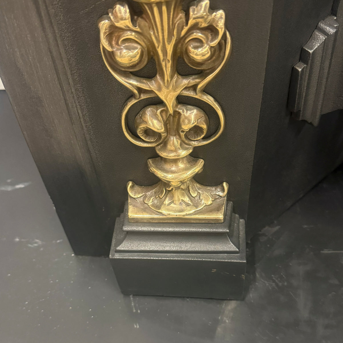 Antique Victorian Arched Cast Iron Insert with Brass | The Architectural Forum