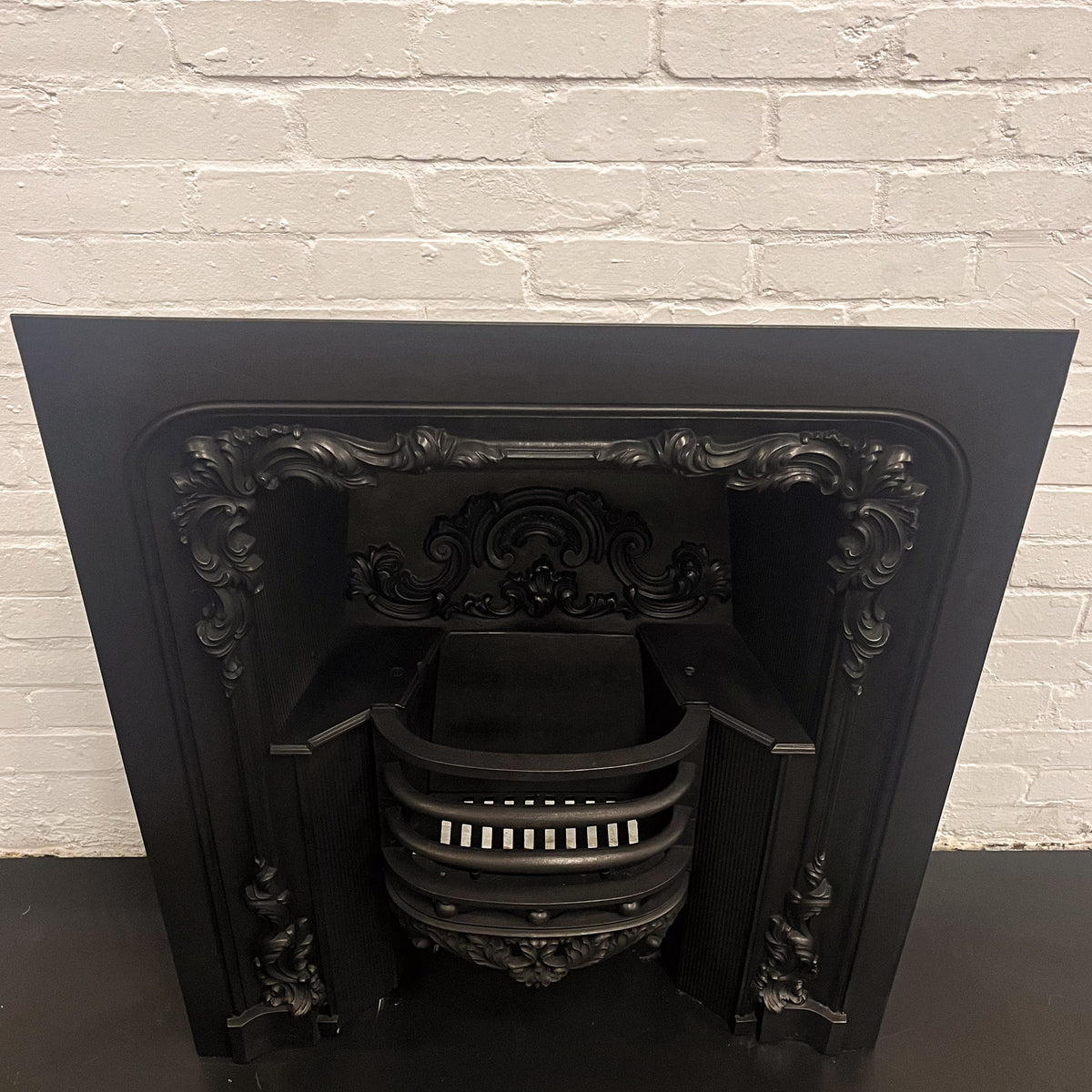 Antique Floral Georgian Cast Iron Hob Grate Insert | The Architectural Forum