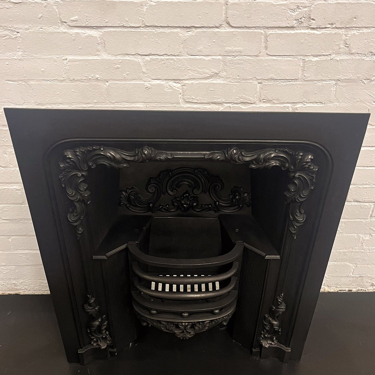 Antique Floral Georgian Cast Iron Hob Grate Insert | The Architectural Forum