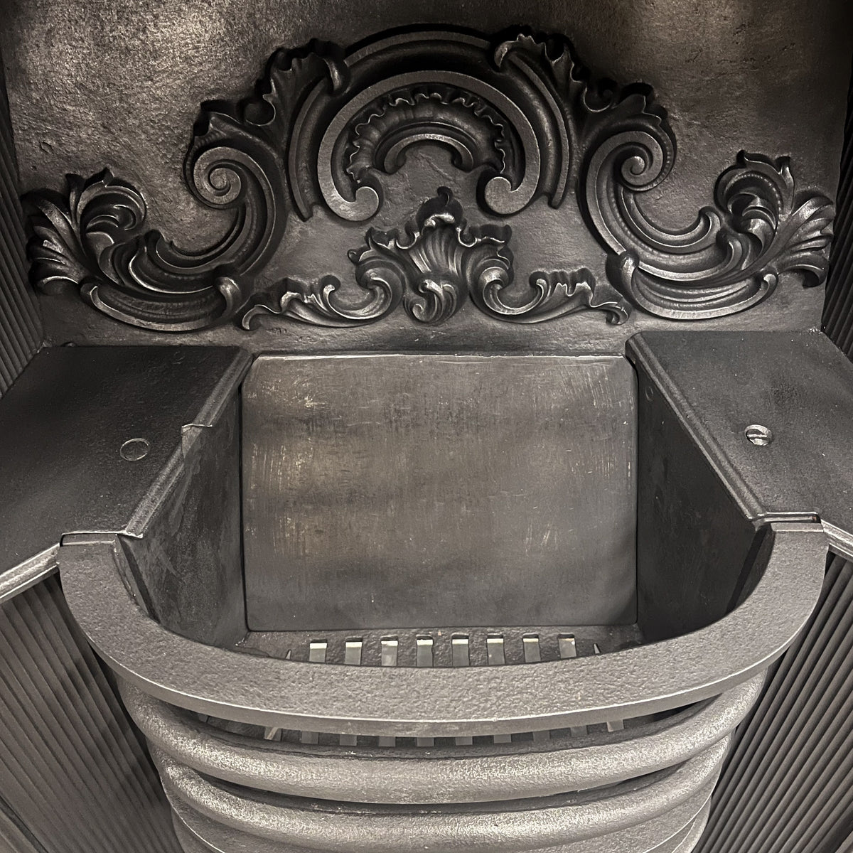 Antique Floral Georgian Cast Iron Hob Grate Insert | The Architectural Forum