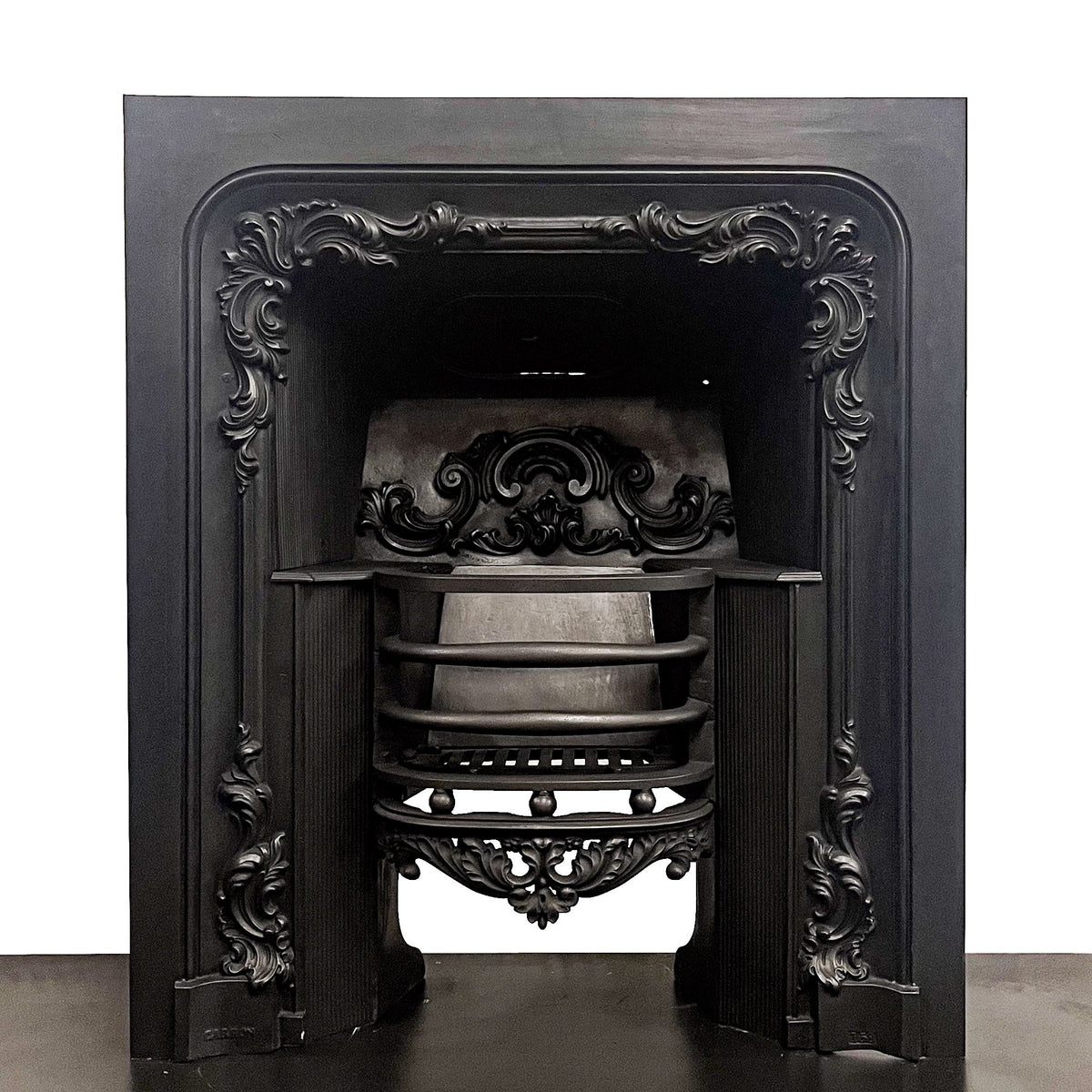 Antique Floral Georgian Cast Iron Hob Grate Insert | The Architectural Forum