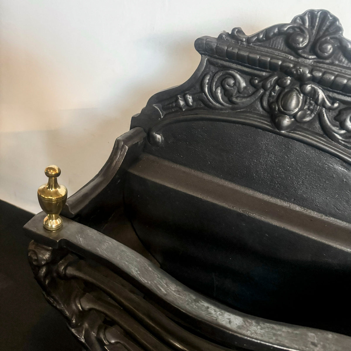 Antique Victorian Cast Iron Brass Fireplace Basket | The Architectural Forum