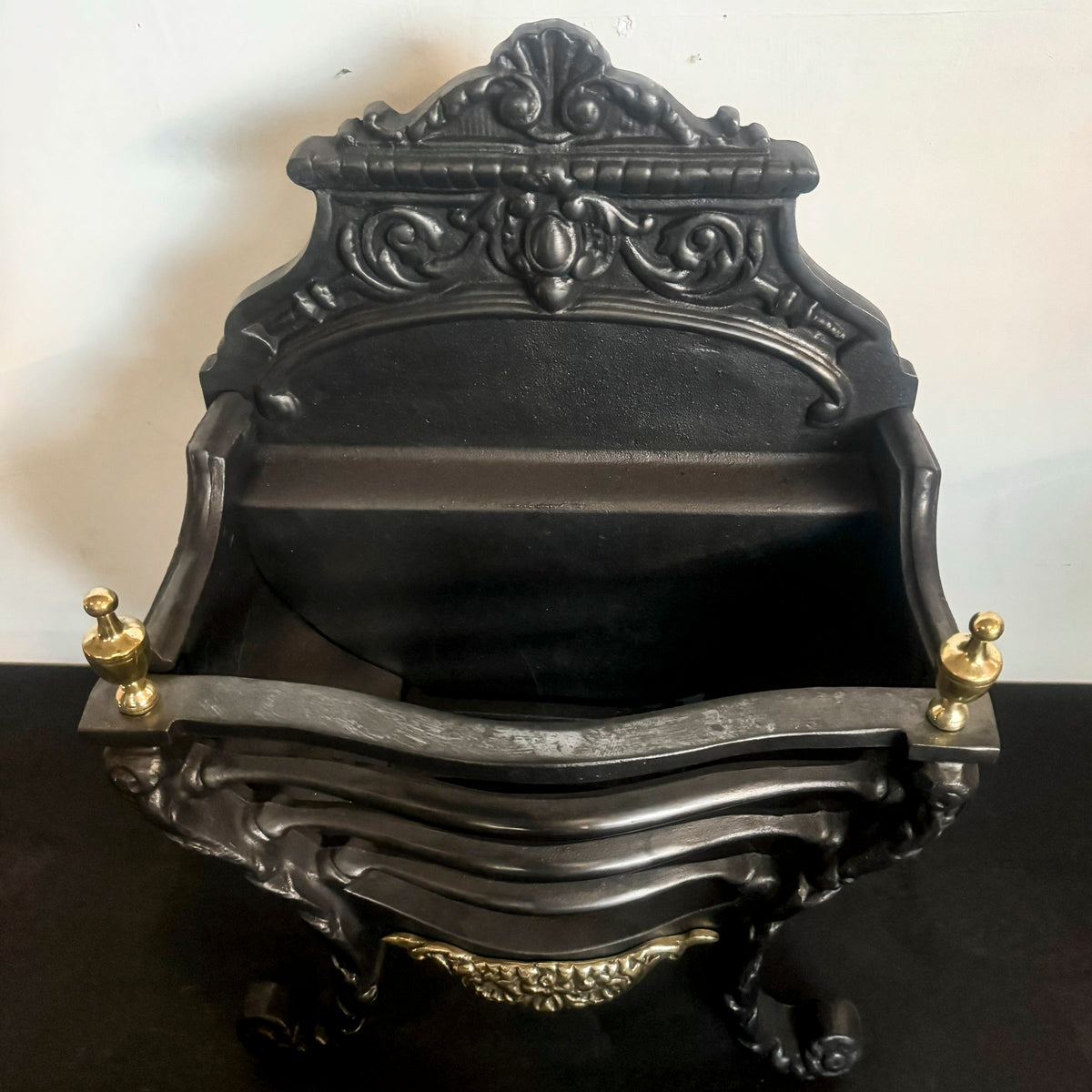 Antique Victorian Cast Iron Brass Fireplace Basket | The Architectural Forum