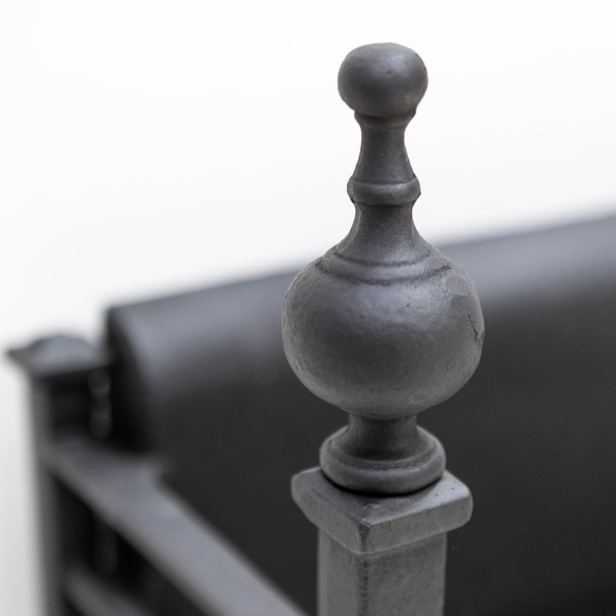 Reclaimed Cast Iron Fire Basket with Finials