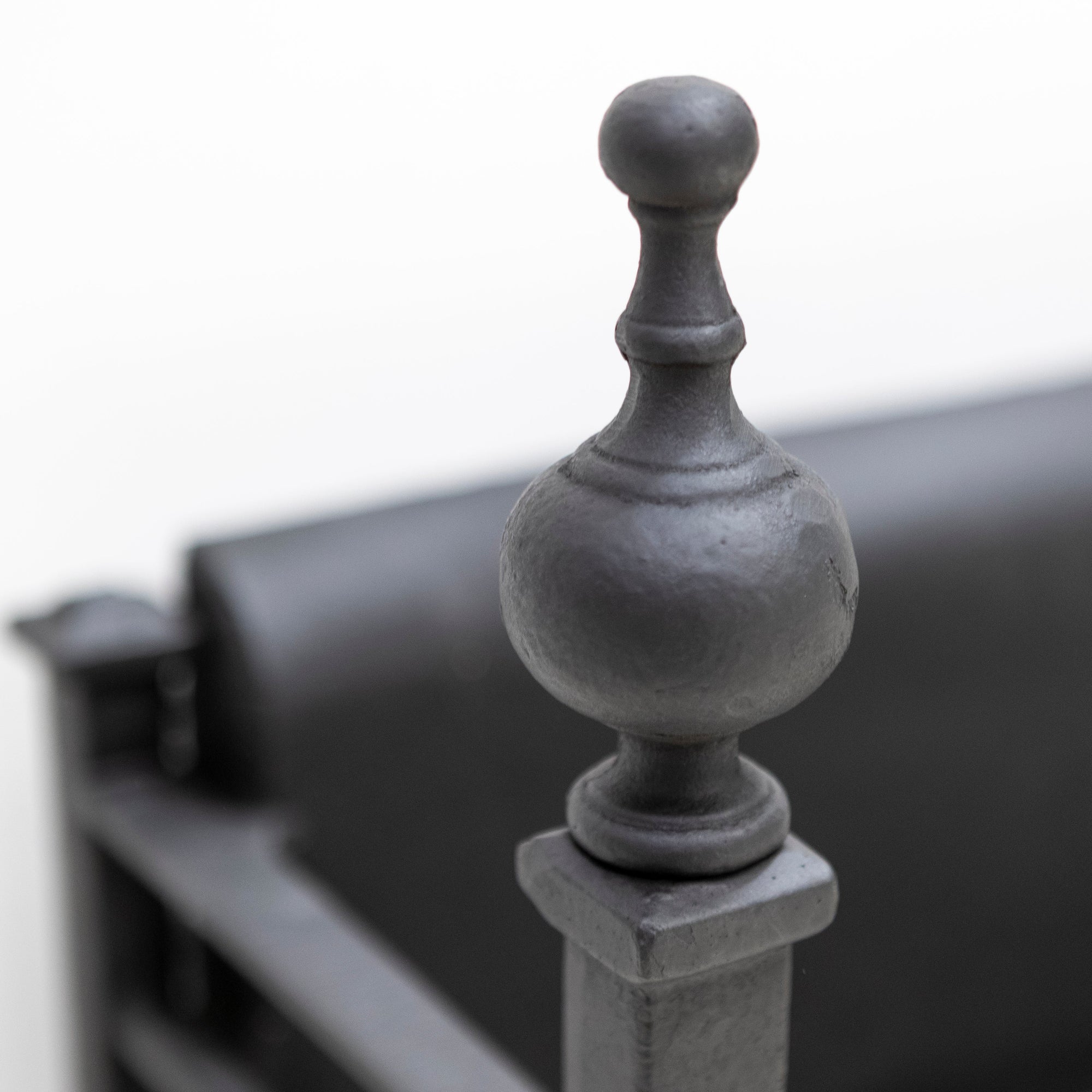 Reclaimed Cast Iron Fire Basket with Finials