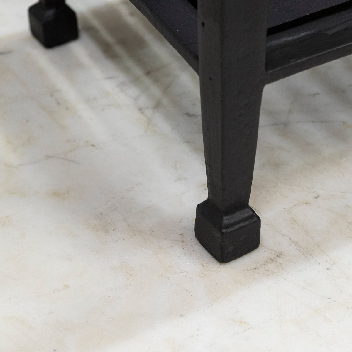 Reclaimed Cast Iron Fire Basket with Finials