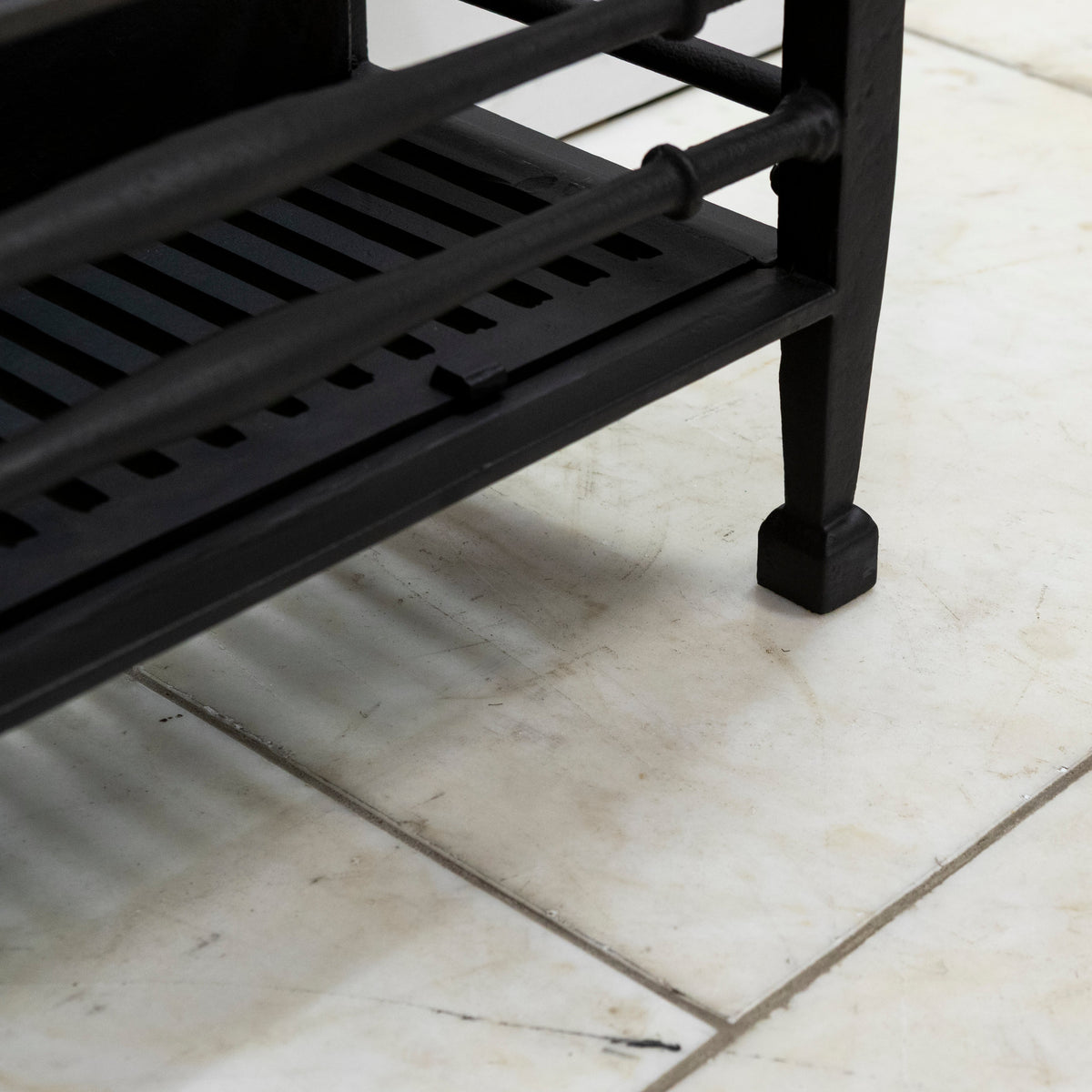 Reclaimed Cast Iron Fire Basket with Finials