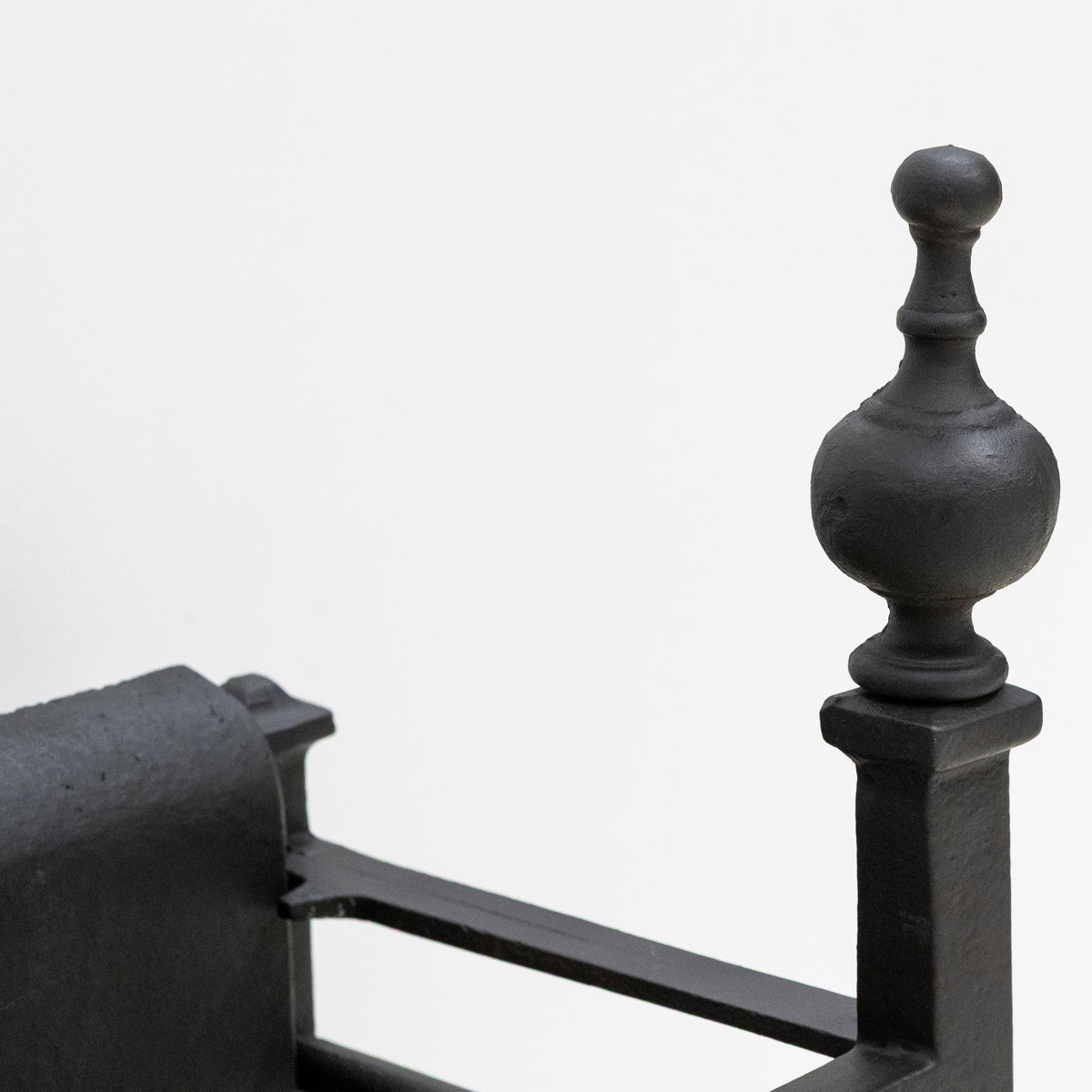 Reclaimed Cast Iron Fire Basket with Finials