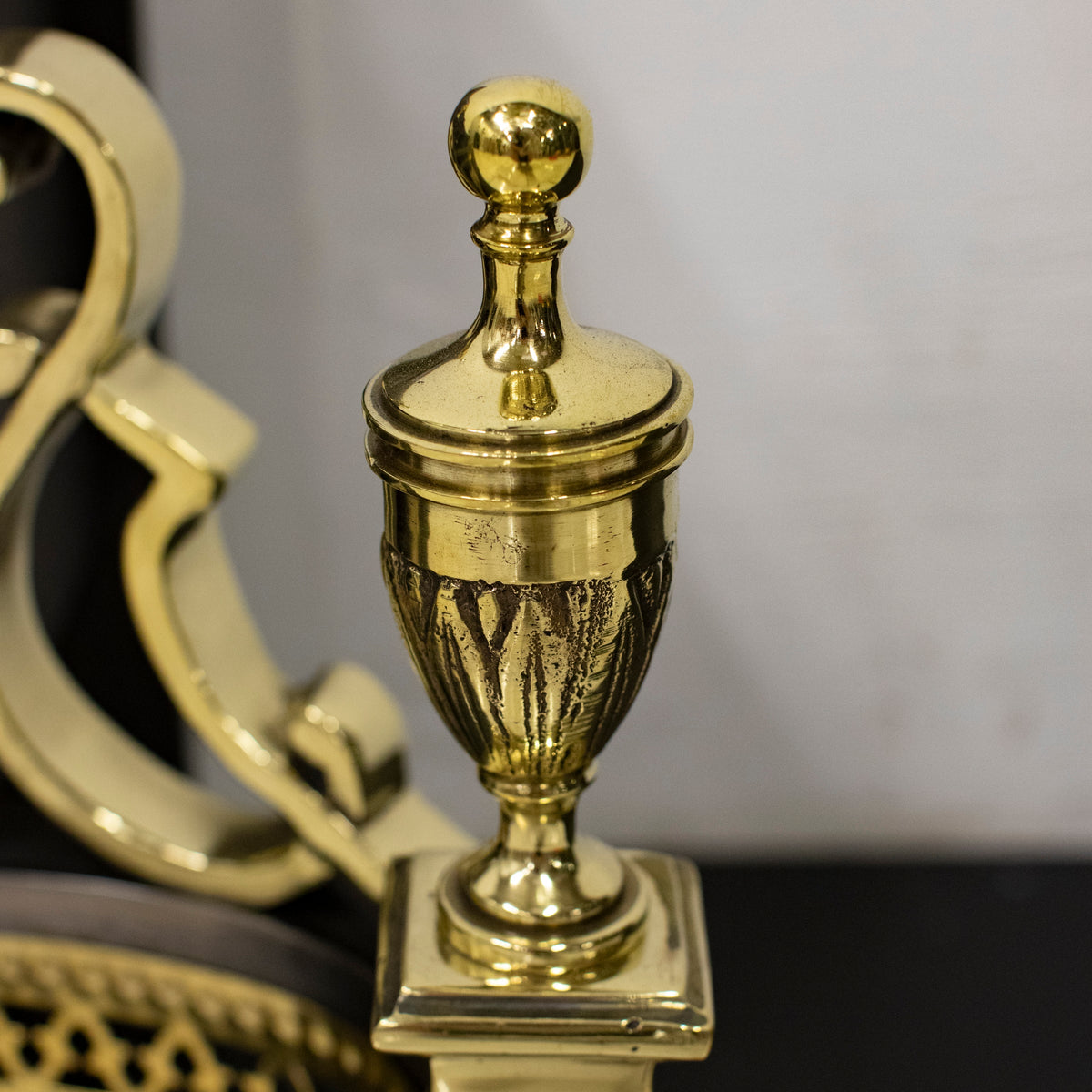 Reclaimed Cast Iron and Brass Fire Basket | The Architectural Forum